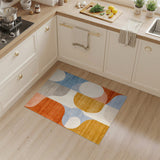 Bold Geometric Shapes Orange Blue Area Rug