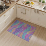 Multi-color and Patterns Abstract Area Vibrant Multi-Color Wavy Abstract Area Rug