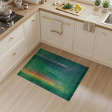Emerald Green Multi-Stripe Geometric Rug