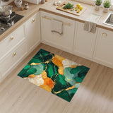 Green Marble Gold Abstract Area Rug