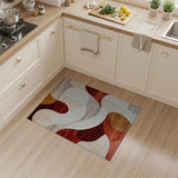 ODIKA Washable Mid-Century Modern Abstract Area Rug - Low Pile Non-Slip Carpet