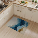 Serene Blue Wave Layers Abstract Area Rug