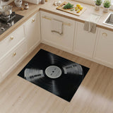 Black Vinyl Record Area Rug