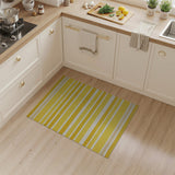 Vibrant Yellow Striped Woven Area Rug