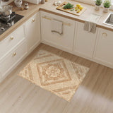 Distressed Brown Medallion Area Rug