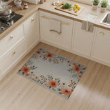 Pink Floral Border Area Rug