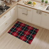 Red Navy Plaid Geometric Area Rug