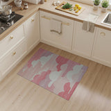 Dreamy Pink Clouds Geometric Area Rug