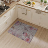 Blush Rose Floral Distressed Vintage Rug