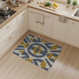 Slate Grey Gear Motif Area Rug