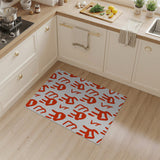 Playful Red Handprint Area Rug