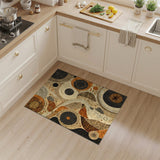 Brown Abstract Circle Area Rug