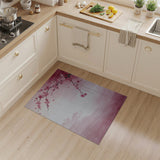 Pink Cherry Blossom Watercolor Pink Area Rug