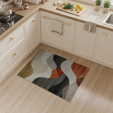 Abstract Area Beige and Neutral Abstract Wavy Neutral Area Rug