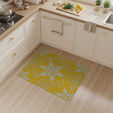 Yellow Snowflake Geometric Area Rug