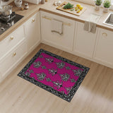 Pink Floral Vintage Elegant Pink Damask Floral Area Rug