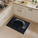 Geometric Navy Eclipse Area Rug