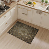 Gold Fleur-de-Lis Damask Area Rug