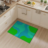 Teal and Green Abstract Wave Area Rug