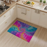 Multi-color and Patterns Vibrant Tie-Dye Spiral Area Rug