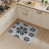 Snowflake Silhouette Area Rug Black White