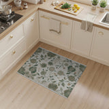 Distressed Green Floral Vintage Area Rug