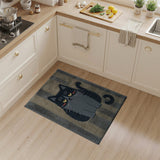Mischievous Black Cat Tufted Rug
