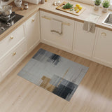 Beige and Neutral Modern Grey Geometric Block Area Rug
