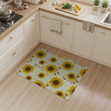 Floral Vintage Yellow Vibrant Yellow Sunflower Floral Area Rug