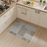 Neutral Beige Geometric Block Area Rug