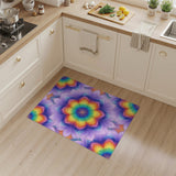 Rainbow Mandala Floral Area Rug