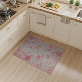 Blush Pink Peony Floral Vintage Floral Vintage Area Rug