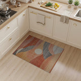 Multi-color and Patterns Abstract Sunset Wave Area Rug