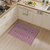 Vibrant Pink Trellis Lattice Area Rug