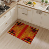 Fiery Red Geometric Modern Area Rug