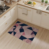 Modern Geometric Pink Navy Area Rug