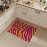 Vibrant Wavy Pink Orange Yellow Area Rug