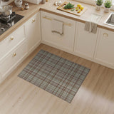 Tan Brown Plaid Rustic Farmhouse Rug