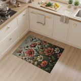 Vintage Orange Cosmos Floral Area Rug