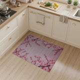 Floral Vintage Pink Blush Pink Cherry Blossom Area Rug