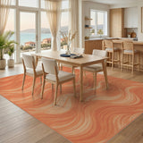 Orange Wavy Ripple Area Rug