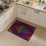 Multi-color and Patterns Rainbow Musical Notes Abstract Area Rug