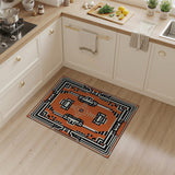 Orange Bold Orange Black Geometric Southwestern Rug