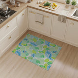 Green Teal Sea Glass Abstract Area Rug