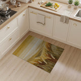 ODIKA Washable Golden Wheat Landscape Area Rug - Low Pile & Non-Slip