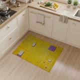 Yellow Vibrant Yellow Purple Geometric Area Rug