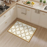 Geometric Modern Gold and Silver Gold Geometric Lattice Area Rug