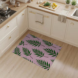 Vibrant Pink Fern Leaf Pattern Area Rug