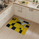 Bold Yellow Black Geometric Area Rug