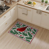 Red Cardinal Fern Area Rug